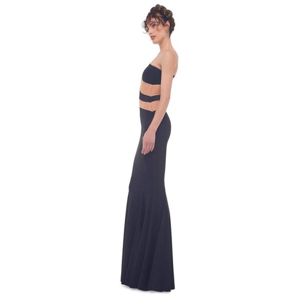 Norma Kamali Snake Mesh Fishtail Gown in Black L EU40 - Picture 5 of 9
